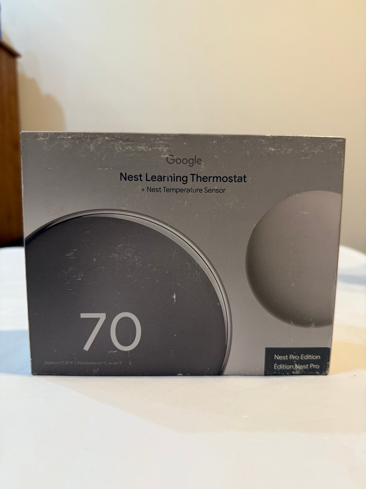 Google Nest Pro Thermostat 4th Gen w/ Temperature Sensor - Polished Silver