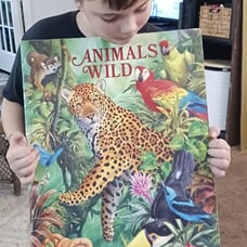 Giant 1993 VTG Board Book Animals Wild-Rare Illustrated John Francis Excellent