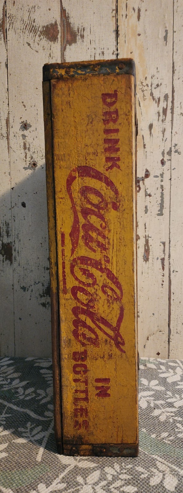 Vintage Yellow & Red 24 Slot 6½ OZ Coca-Cola Wood Crate