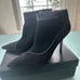 CARLOS SANTANA BLACK SUEDE Boot ZIP SLIP-ON Stiletto Heel BOOTIES 9.5 EXCEL