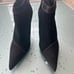 CARLOS SANTANA BLACK SUEDE Boot ZIP SLIP-ON Stiletto Heel BOOTIES 9.5 EXCEL