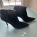 CARLOS SANTANA BLACK SUEDE Boot ZIP SLIP-ON Stiletto Heel BOOTIES 9.5 EXCEL