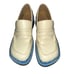 Camper Platform Loafers Taylor Block Heel Leather Shoes Cream Blue Size 39