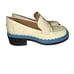 Camper Platform Loafers Taylor Block Heel Leather Shoes Cream Blue Size 39