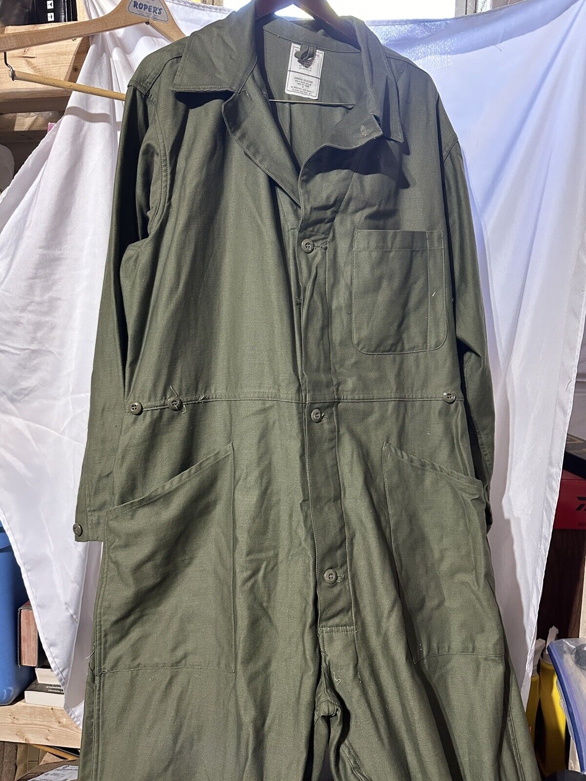 NEW Vintage US Army Coveralls XL Sateen Type 1 Sateen 90s jumpsuit