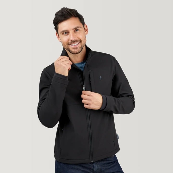 Free Country Men's 4-Way Stretch Super Soft Shell/Jacket Black XXL NWT
