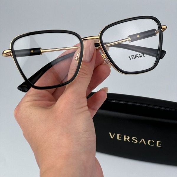 Versace VE1292 1438 BRAND NEW Eyeglasses Black Cat Eye Unisex