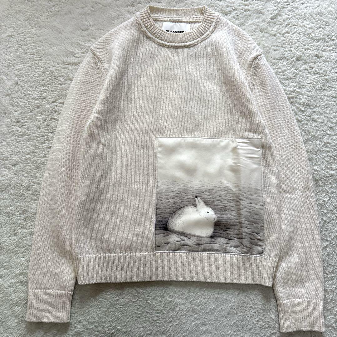 JIL SANDER＋｜20FW シルクパッチニット ウール うさぎ 美品