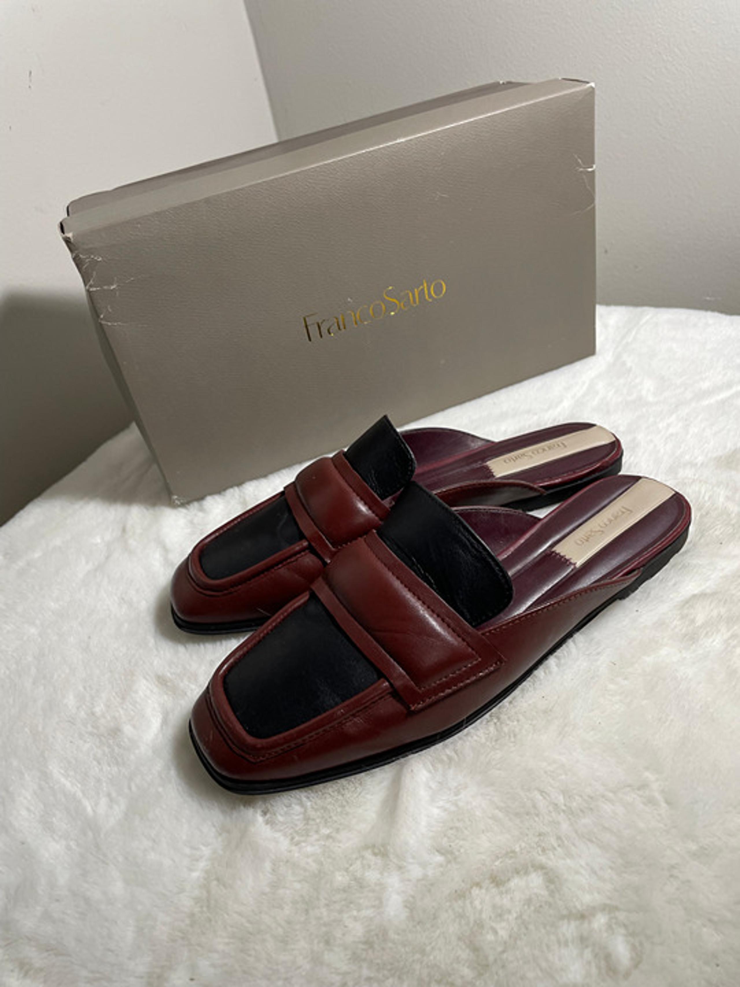 FRANCO SARTO SLIP ON Loafer Leather Brown Black Women's Size 9