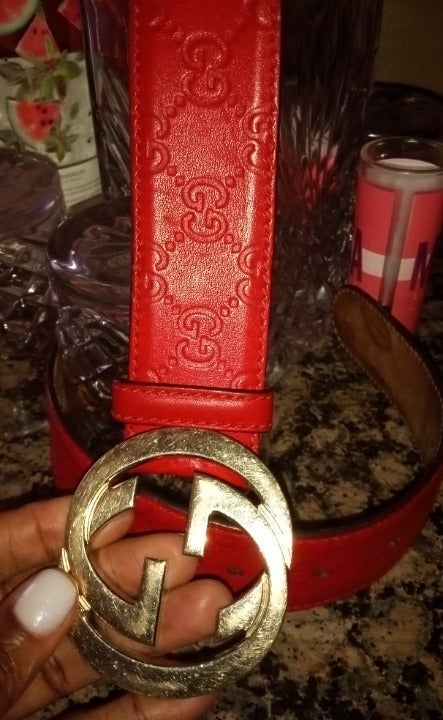 Gucci Red Leather Belt