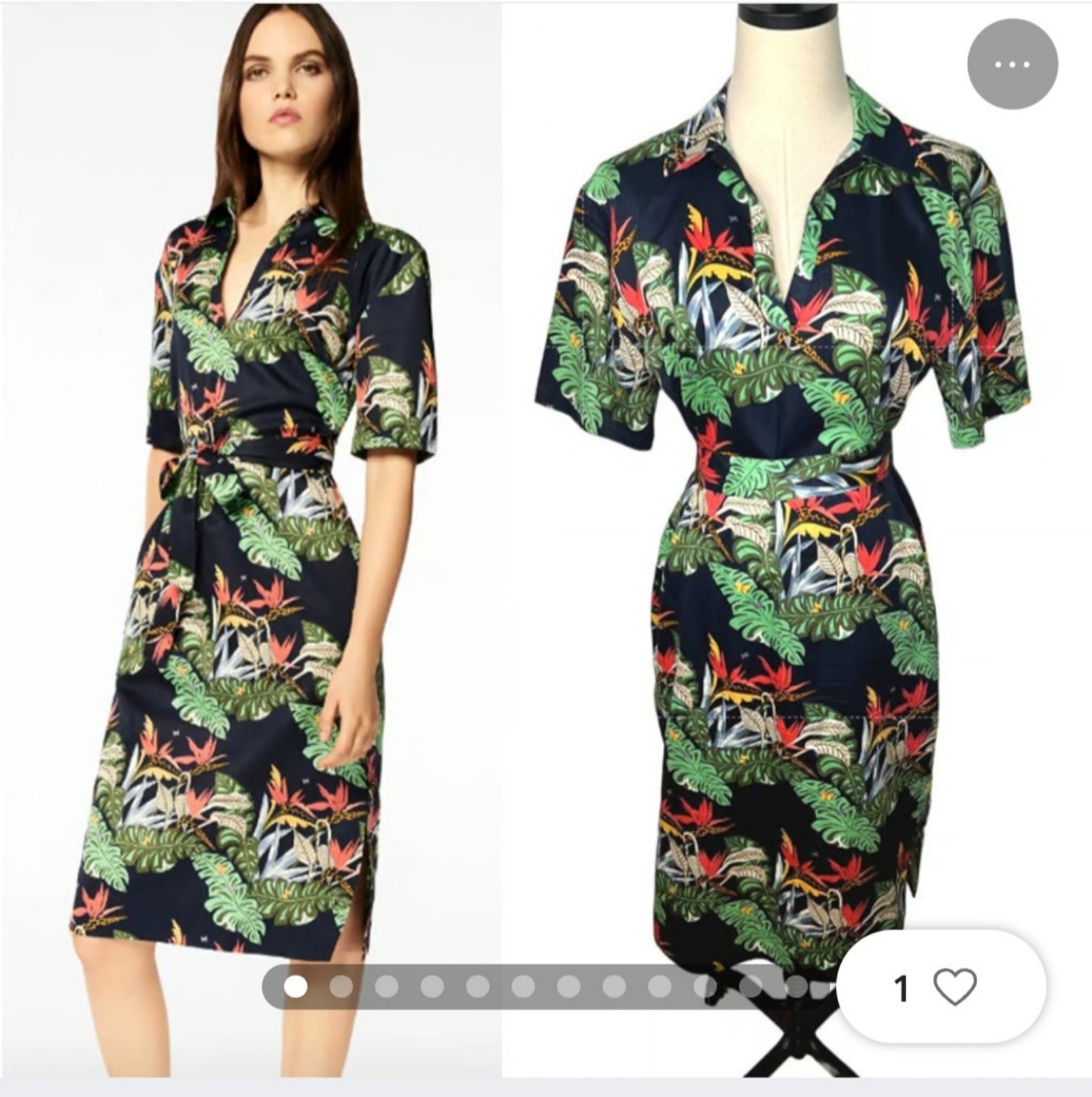Brooks Brothers Womens sz 2 Jungle Midi Dress