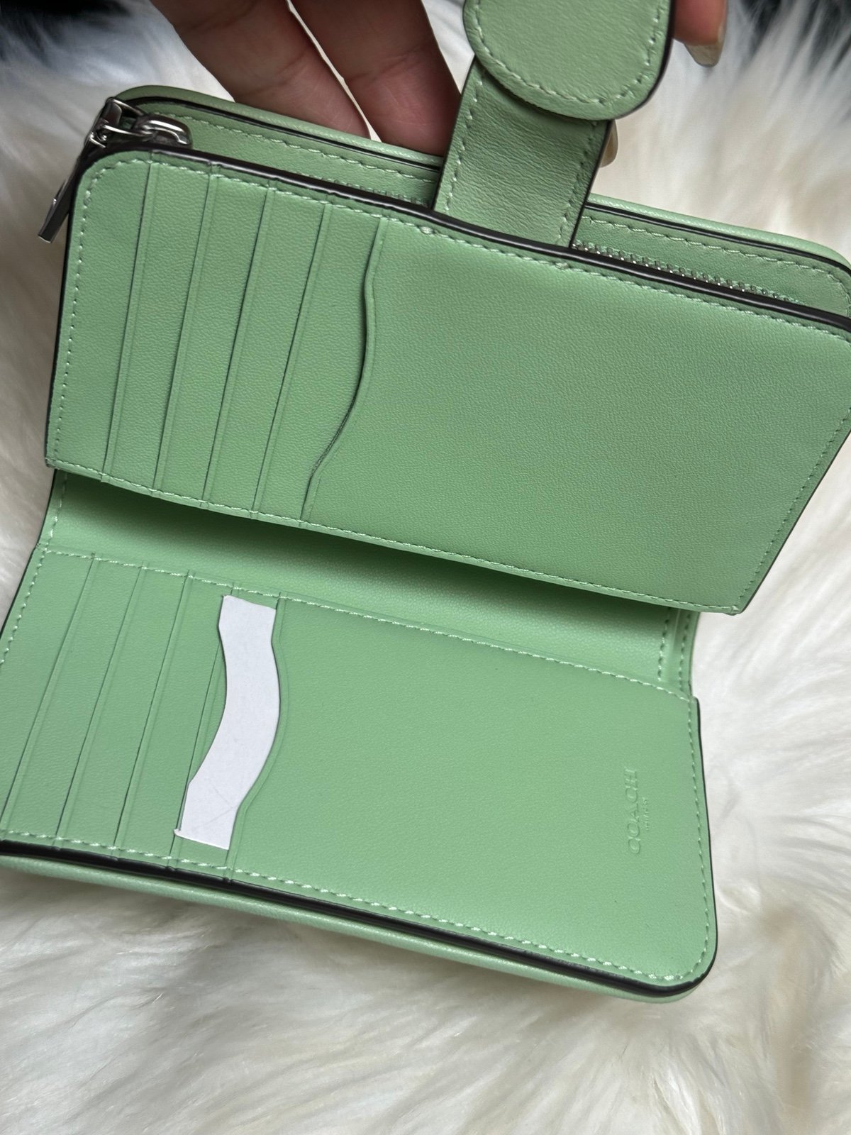 Coach Tabby Medium Wallet pale pistachio - detail