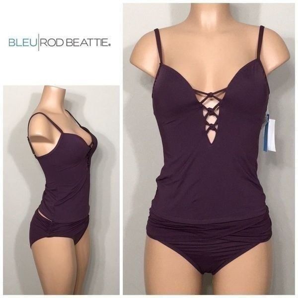 BLUE/ROD BEATTIE plum tankini set. 4 NWT