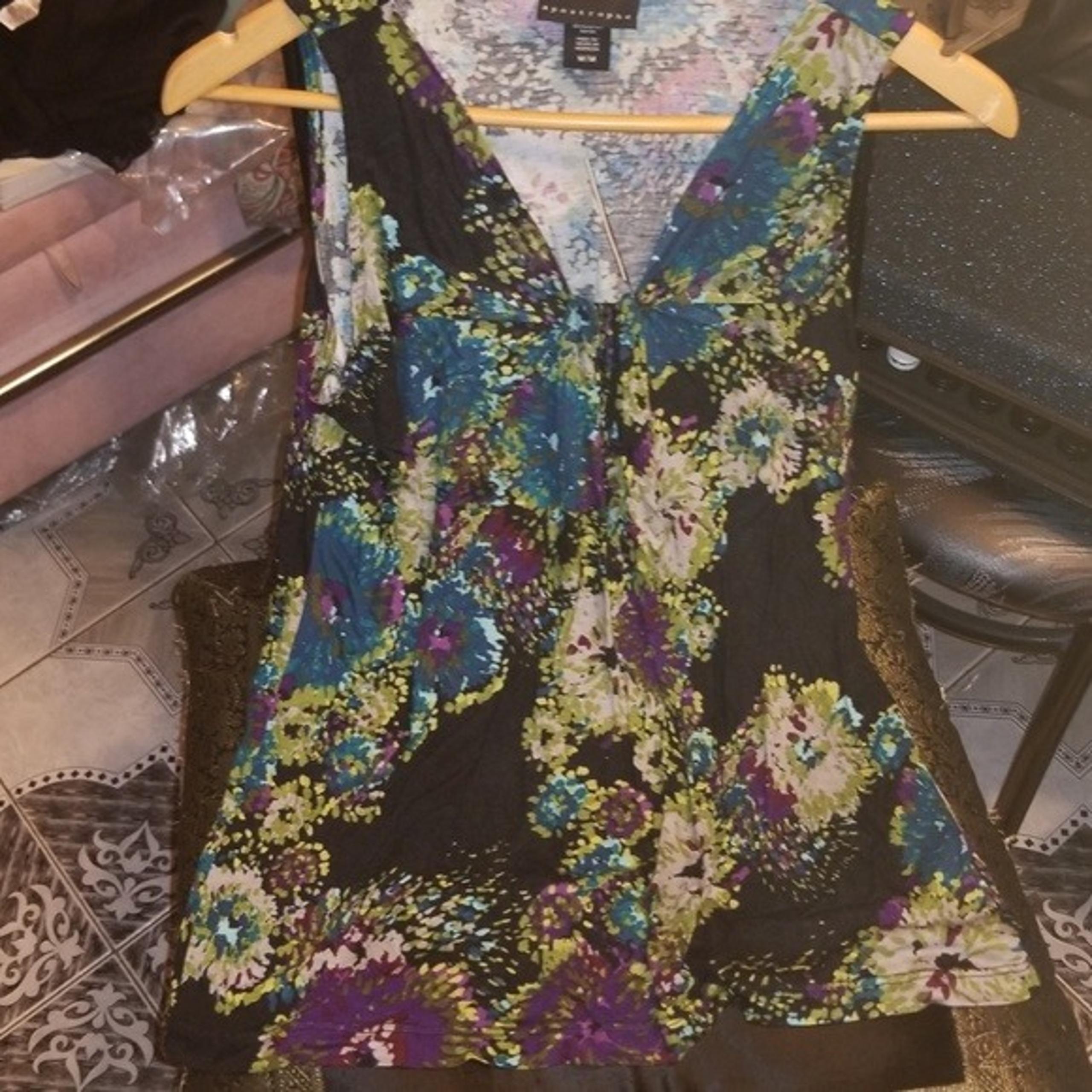 Apostrophe Silky Draped Neck Top M NEW