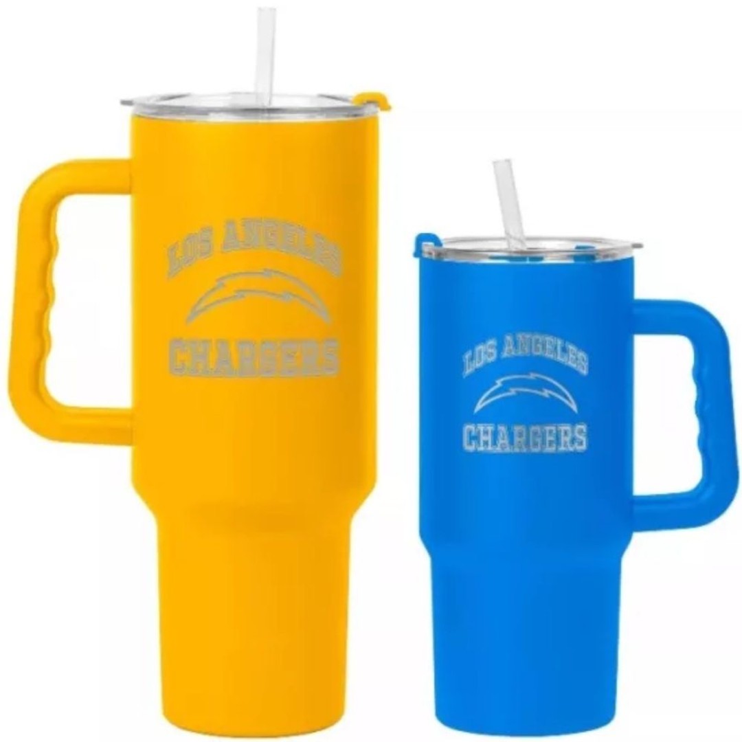 NFL Los Angeles Chargers ~ Drinkware / Tumbler Set ~ Yellow 40oz & Blue 24oz