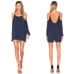 NWT LOVERS & FRIENDS Lucy Navy Cutout Shoulder Chiffon Mini Dress Size Small