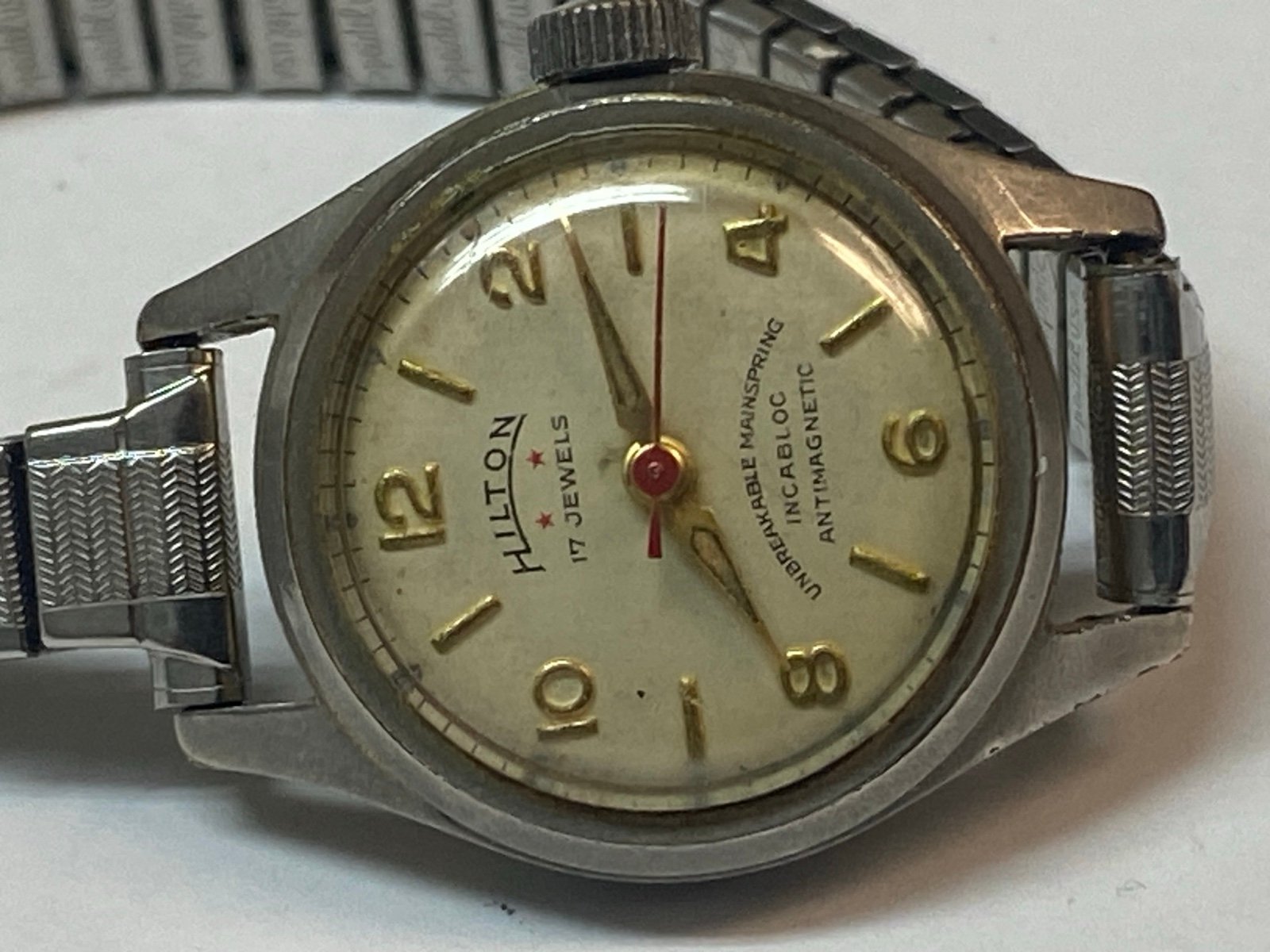 1950s Hilton Silver 17Jwl Swiss Made Watch
