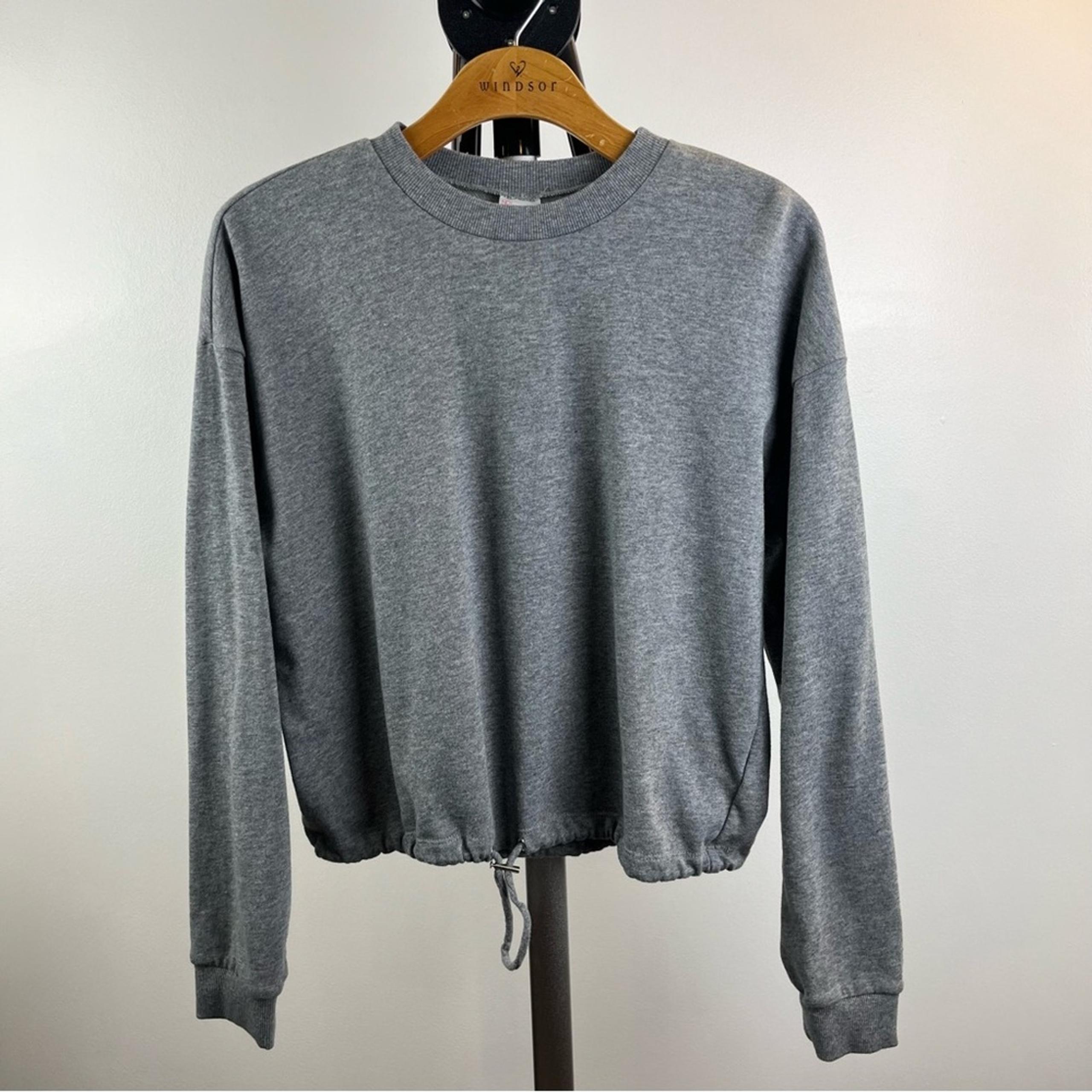 No Boundaries Women's Gray Sweatshirt Gray Size Medium Cinched Waist