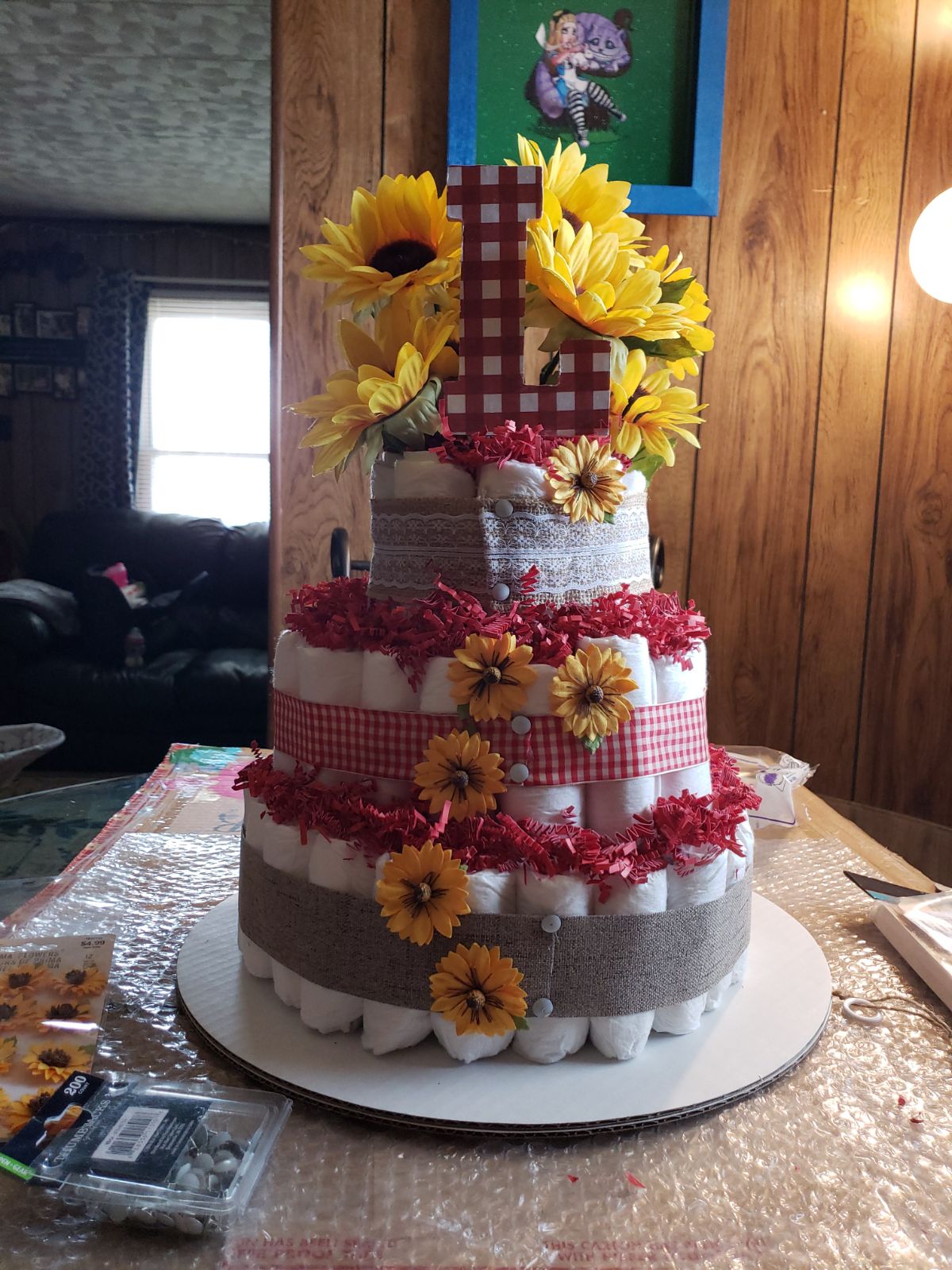 Three tier diaper cake