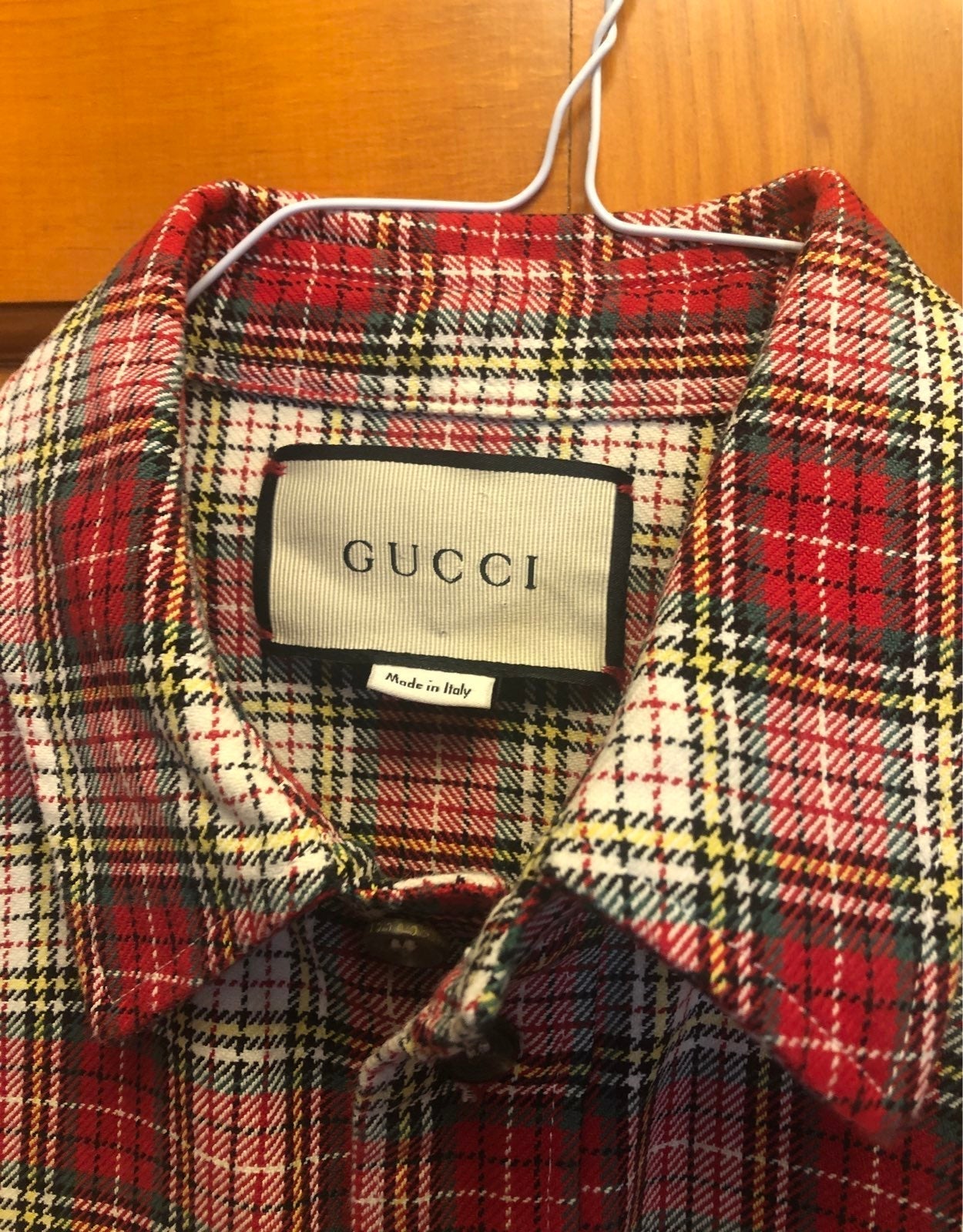Gucci Embroidered Snake Oversize Plaid S