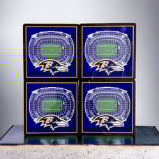 NFL Baltimore Ravens 4 Coaster Set Stadium 3-D View M&T Bank Stadium