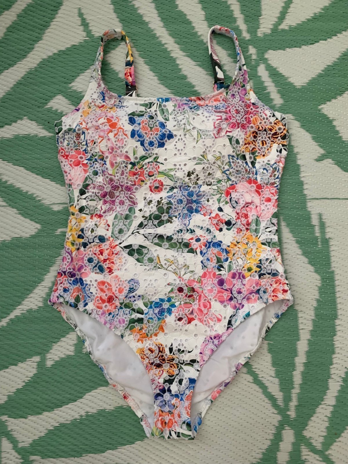 Johnny Was eyelet one-piece swimsuit