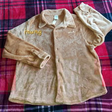 PINK VS Teddy button down sleepshirt size Large NWT
