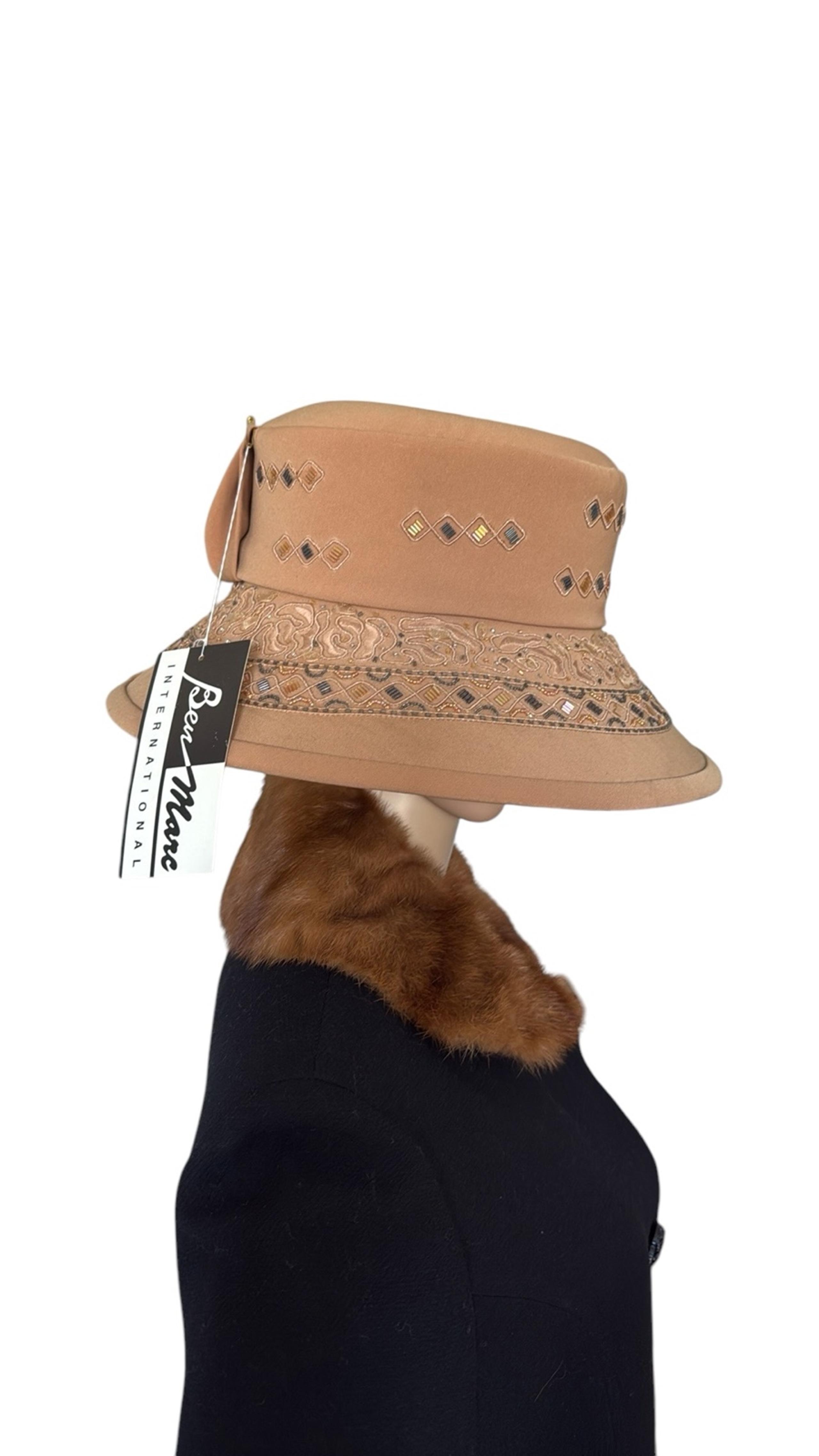 Ben Marc Intl Hat Style 3251 Beaded Rhinestones Church Kentucky Derby NWT