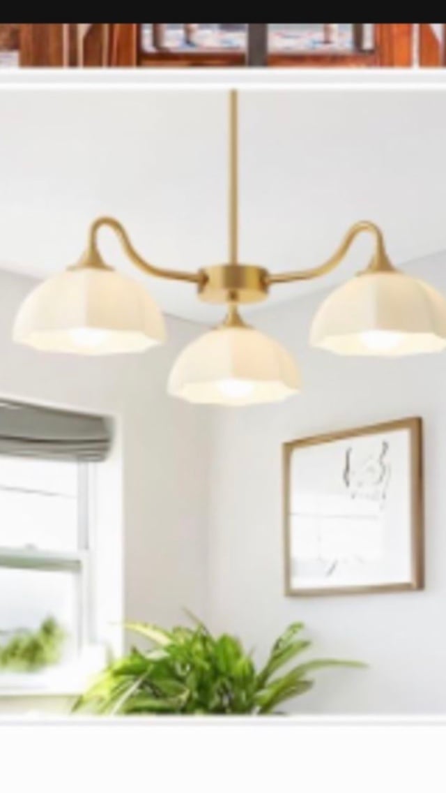 Mid Century 3 Light Sputnik Chandelier White Dome Glass Lampshade Nordic Retro C