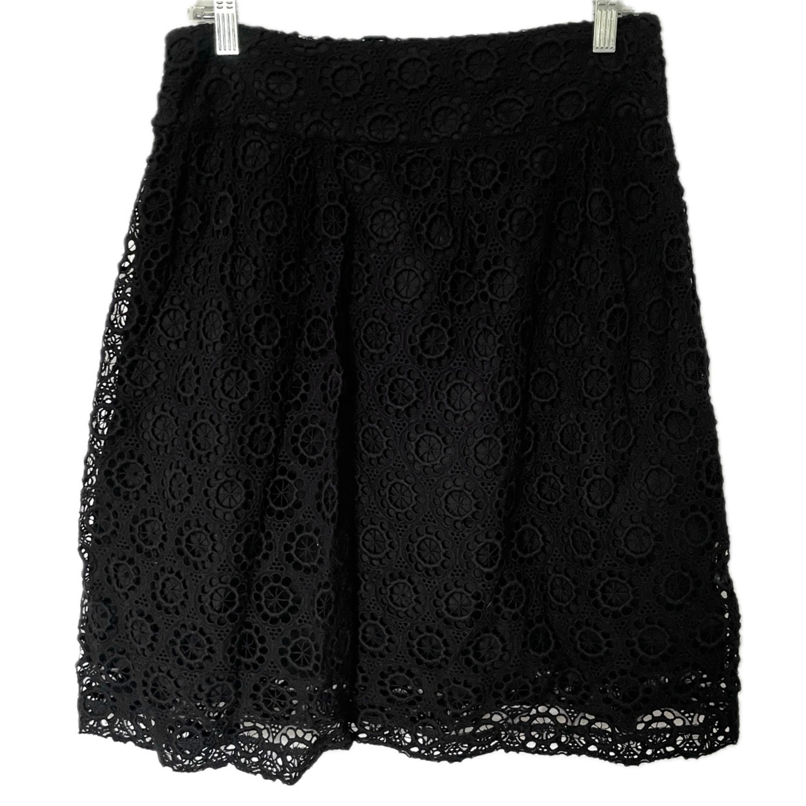 Garnet Hill Eyelet Skirt Black A-Line Women’s Size 8