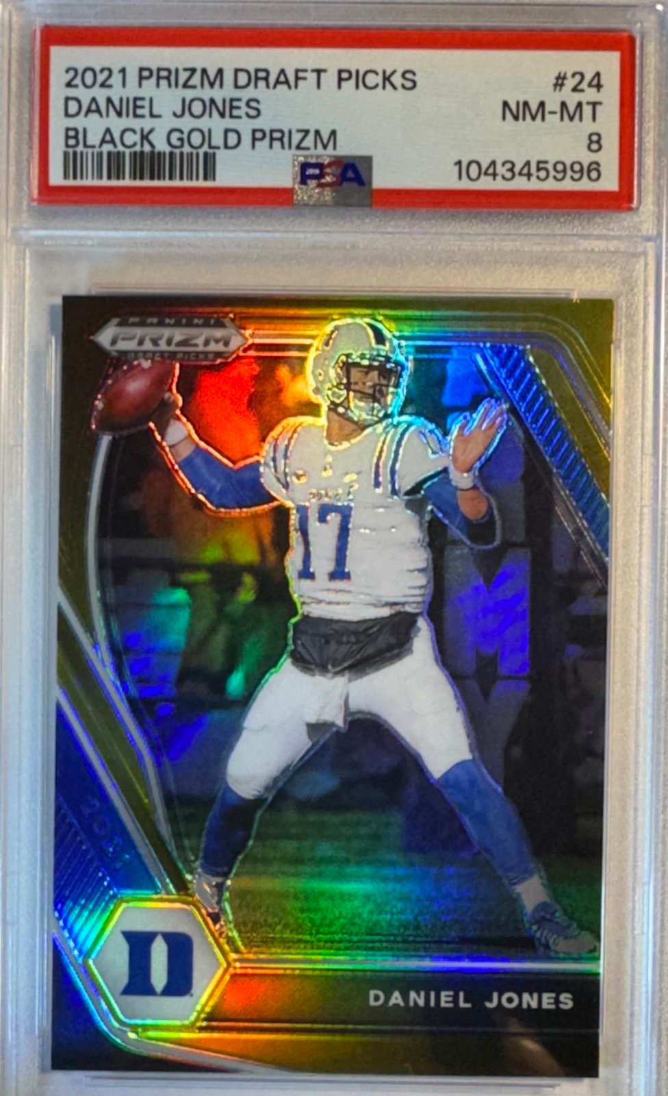 2021 PANINI PRIZM DRAFT PICKS #24 DANIEL JONES BLACK GOLD PRIZM 1/5#’D