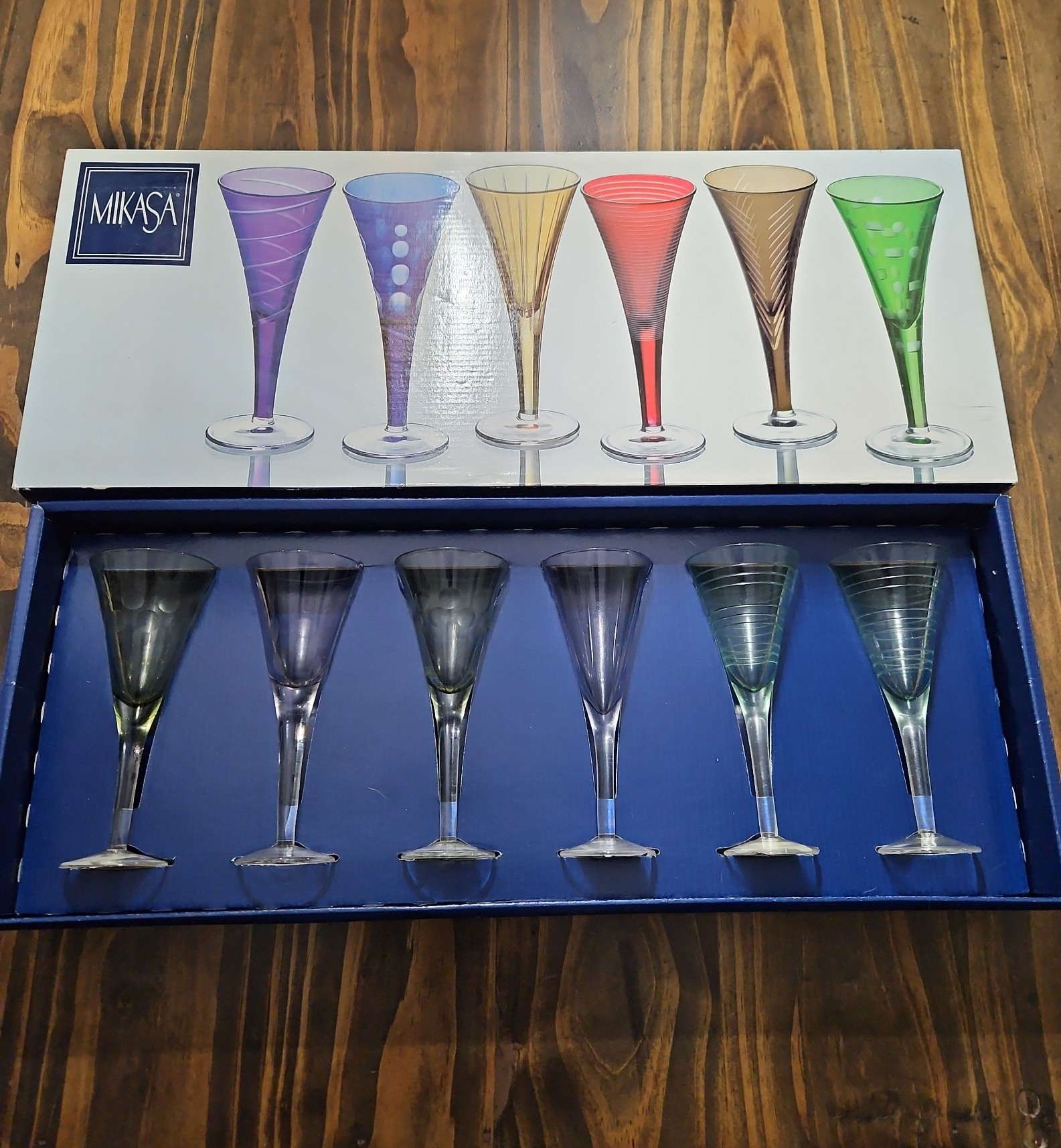 Set of 6 mikasa cheers mix glasses