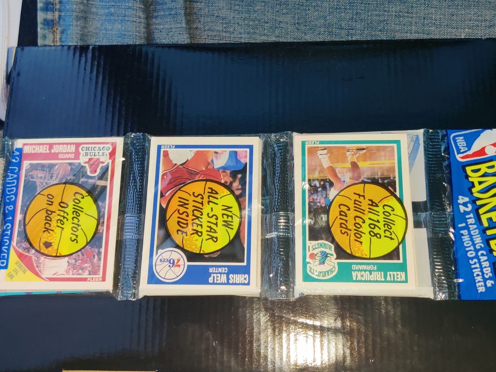 1989 Fleer Basketball rack w/ Jordan top