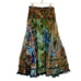 Boho Chic Festive Hippie Multicolor Long Full Skirt Med Animal & Peacock Print
