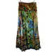 Boho Chic Festive Hippie Multicolor Long Full Skirt Med Animal & Peacock Print