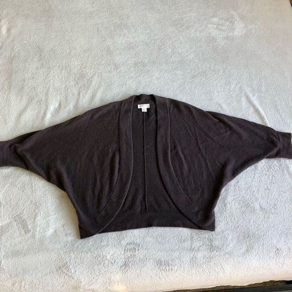 Anne Taylor Loft Cashmere Dolman Sleeved Cocoon Shrug Cardigan