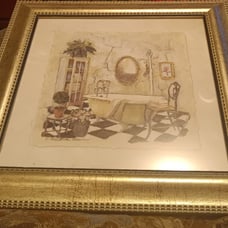 Framed Bathroom scene picture
