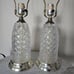 Vintage Pair of Beautiful Crystal Table Lamps 20.5 Tall (Set) 3- way Switch