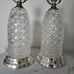Vintage Pair of Beautiful Crystal Table Lamps 20.5 Tall (Set) 3- way Switch