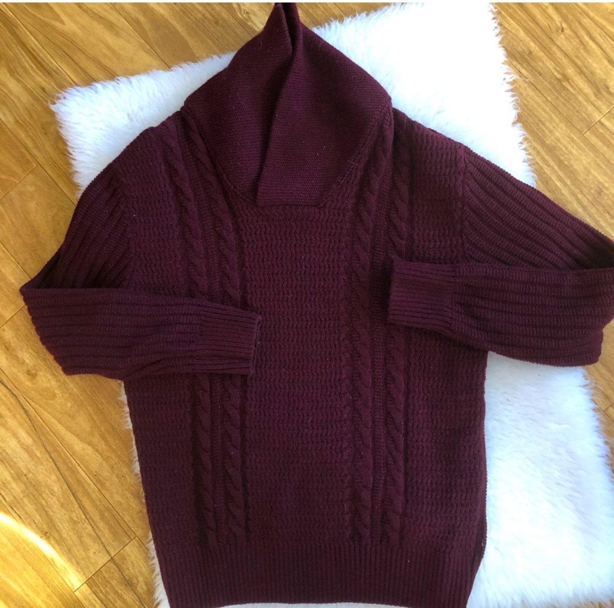Zara Shawl Collar Cable Sweater