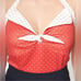 Unique Vintage 1950s Halter Neck Polka Dot Pin Up Top
