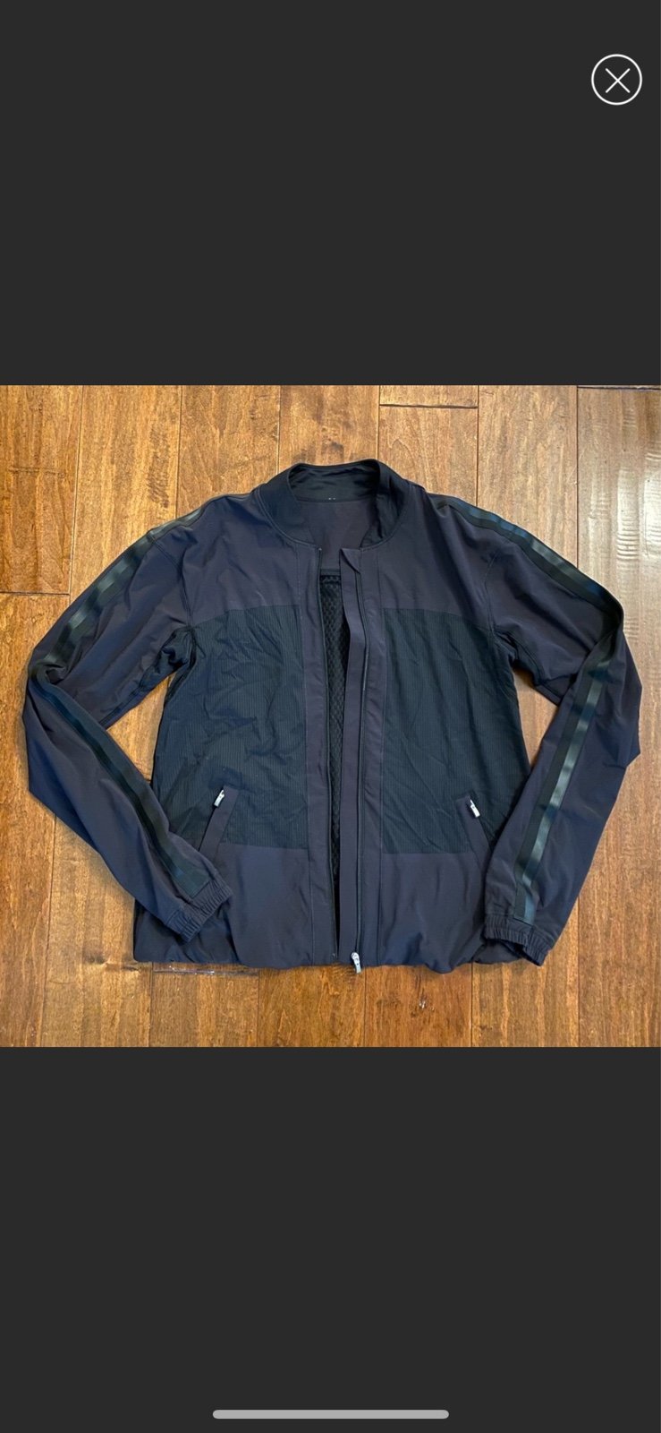 Lululemon Black Windbreaker Bomber Jacket Sz 4
