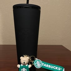 Brand new NWT Starbucks Mexico soft touch black matte & Starbucks Keychain