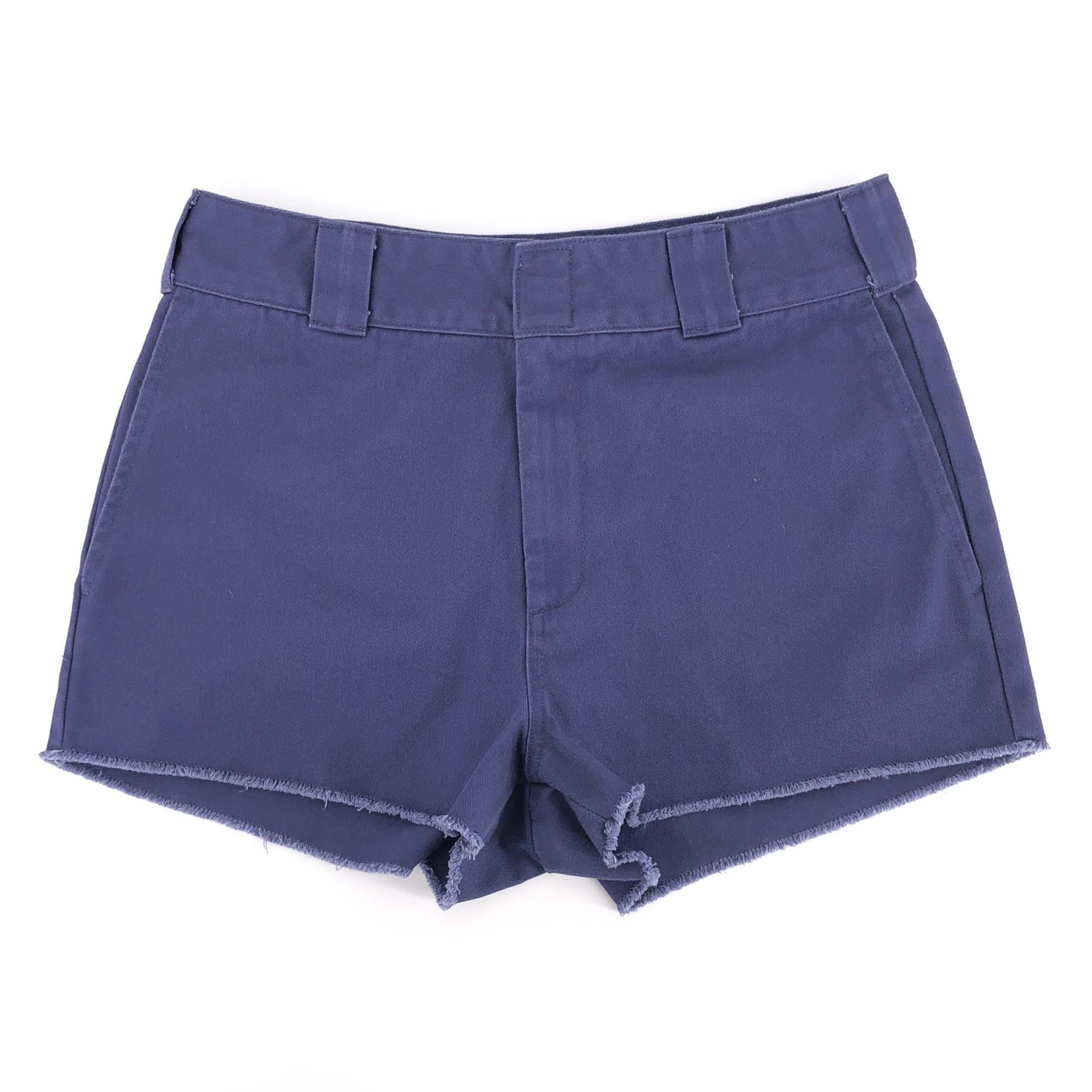 Dickies Girl navy blue frayed hem shorts