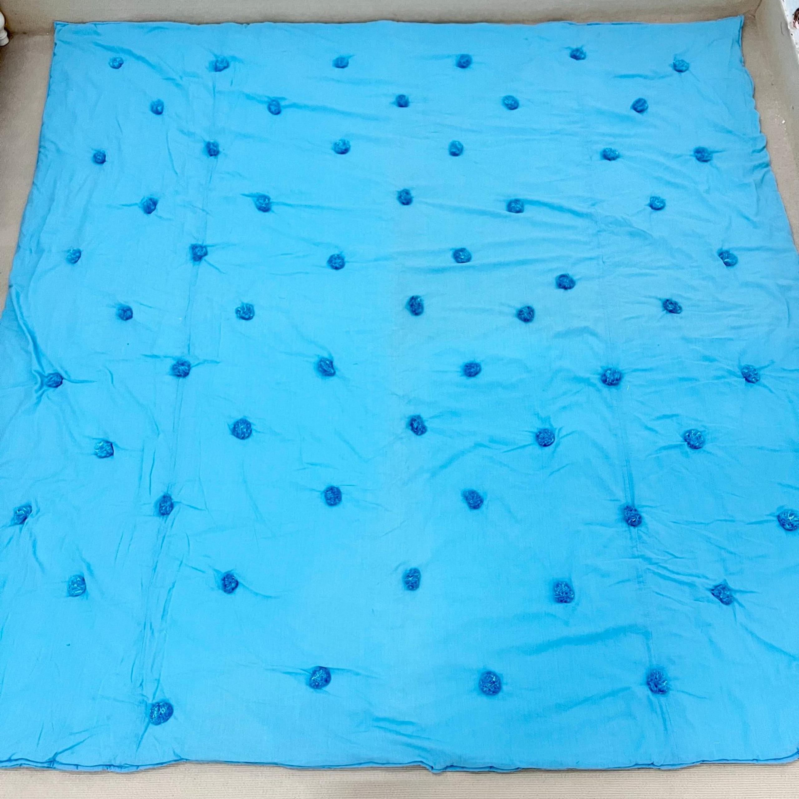Pottery Barn PBTeen Crinkle Puff Quilt Twin Size Quilt Blue