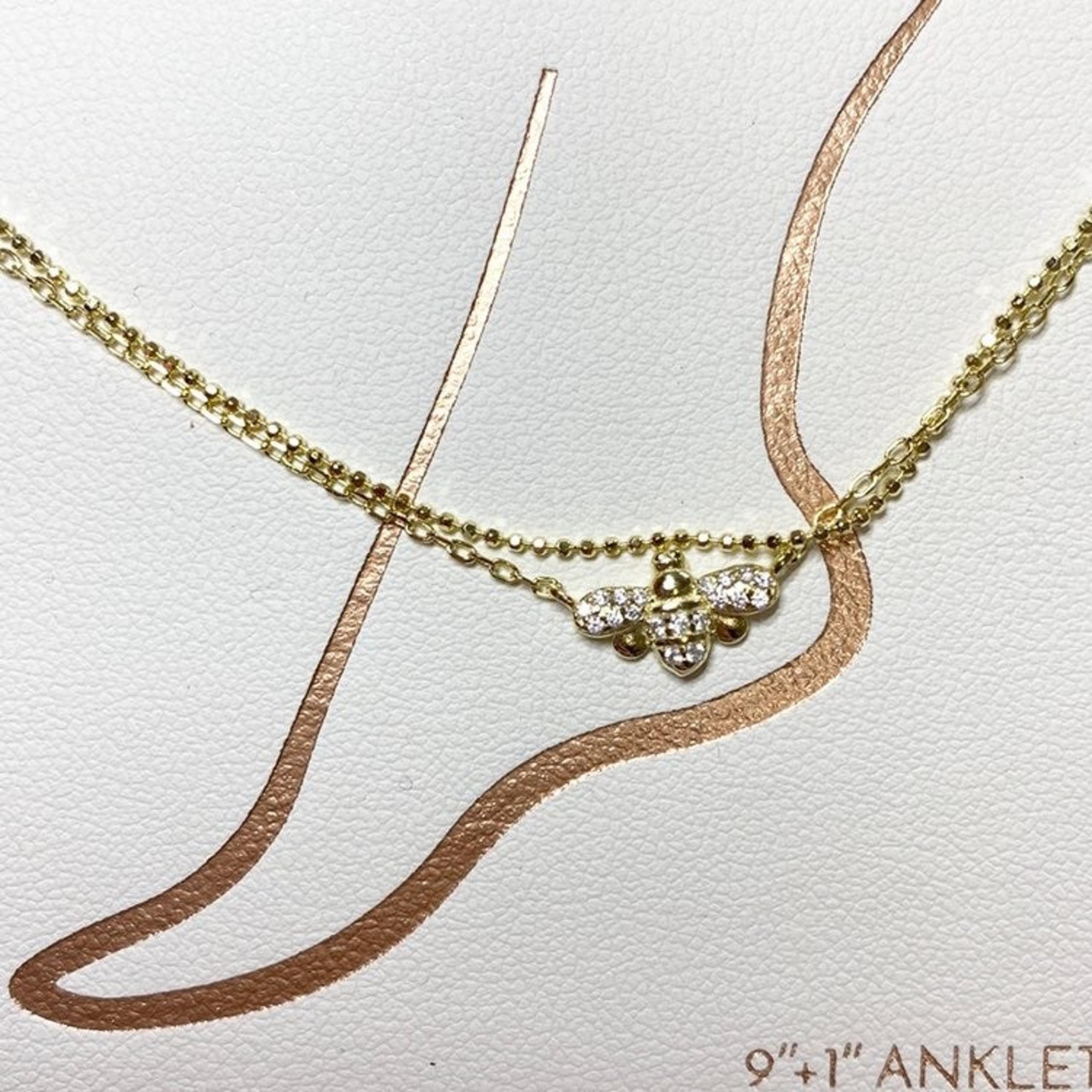 Brand new Tabitha Webb gold toned adjustable sterling silver anklet. Box include