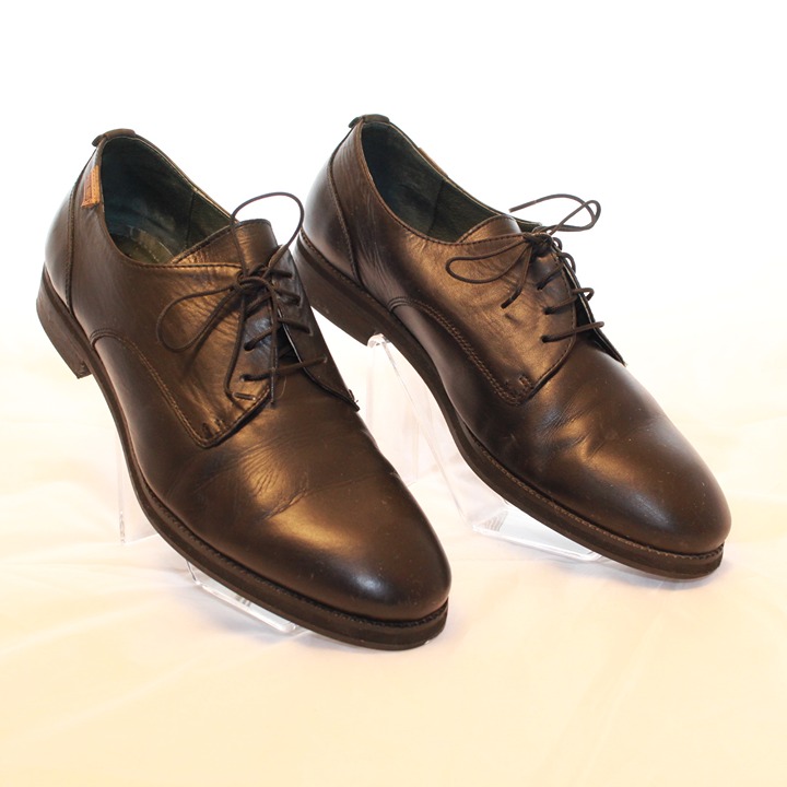 Pikolinos Women Size US 11 EU 42 Smooth Black Soft Leather Lace Up Oxfords
