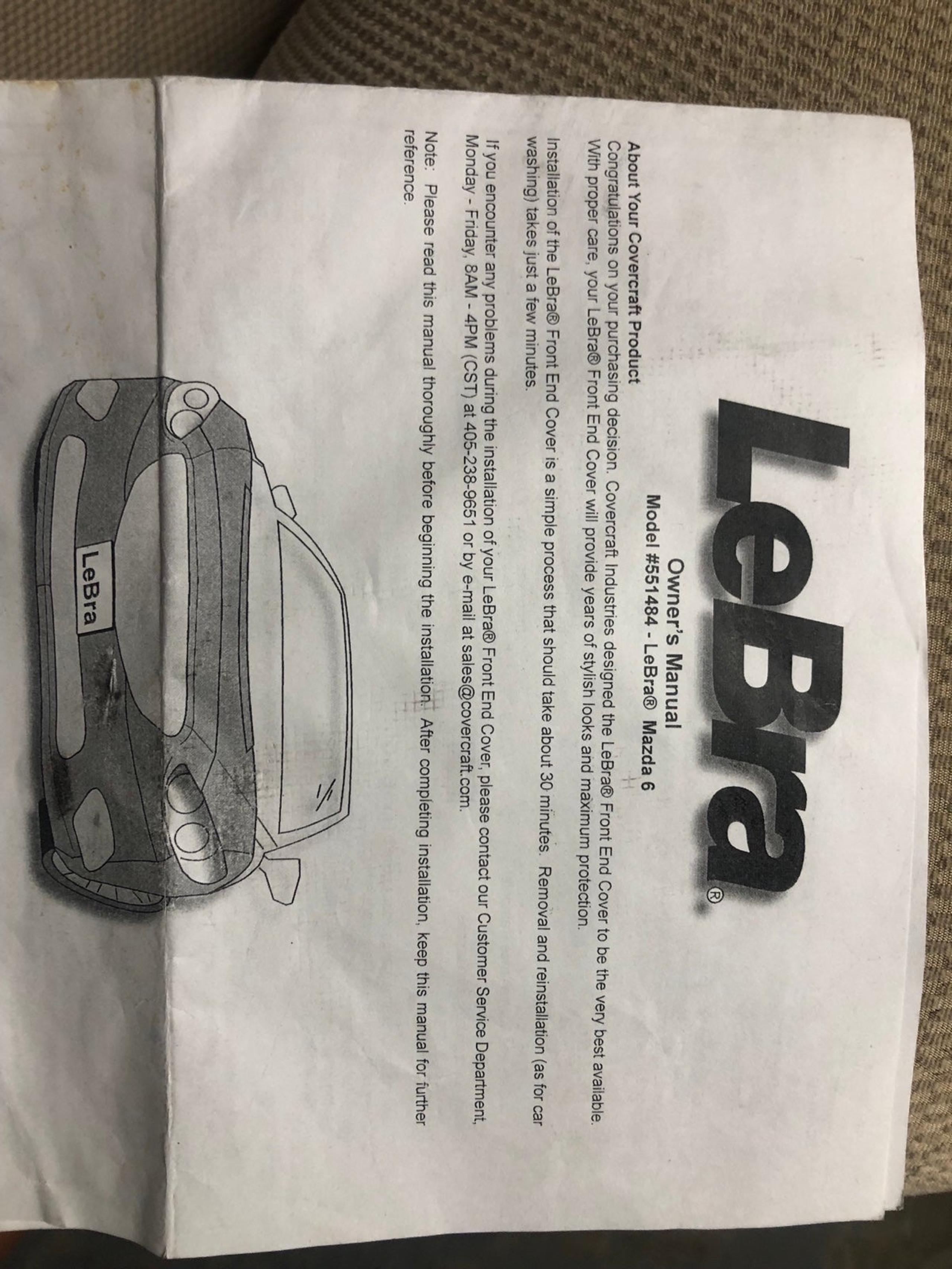 2 piece LeBra for 2014-2017 Mazda 6