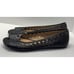 American Eagle Women Ballet Flats Black Shoes Faux Leather Cutout Peep Toe Sz 10