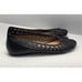 American Eagle Women Ballet Flats Black Shoes Faux Leather Cutout Peep Toe Sz 10